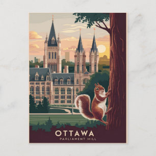 Ottawa parliament hill Illustration Postcard