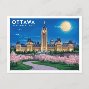 Ottawa parliament hill Moonlight Postcard
