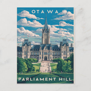 Ottawa parliament hill postcard