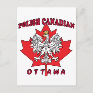 Ottawa Polish Canadian Leaf Postcard