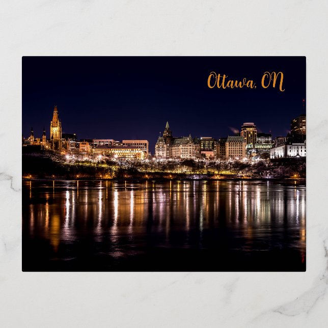 Ottawa Postcard, On Foil Holiday Postcard (Front)