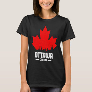 Ottawa Quebec Canada Maple Leaf Canadian Flag Skyl T-Shirt