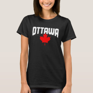 Ottawa Quebec Maple Leaf Canada Canadian Flag Prid T-Shirt