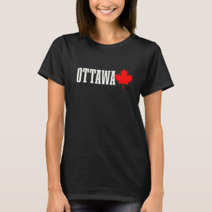 Ottawa Quebec Maple Leaf Canada Canadian Flag Prid T-Shirt