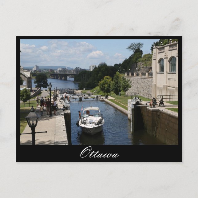 Ottawa, Rideau Canal, Laurier Postcard (Front)