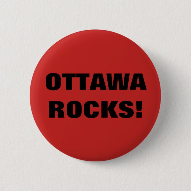 OTTAWA ROCKS! 6 CM ROUND BADGE (Front)