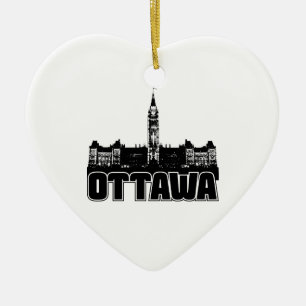 Ottawa Skyline Ceramic Tree Decoration