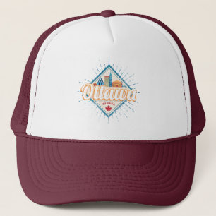 Ottawa Skyline Ontario Retro Canada Vintage Trucker Hat