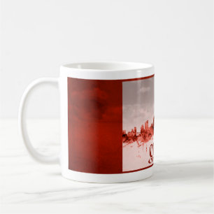 Ottawa skyline with red grunge coffee mug