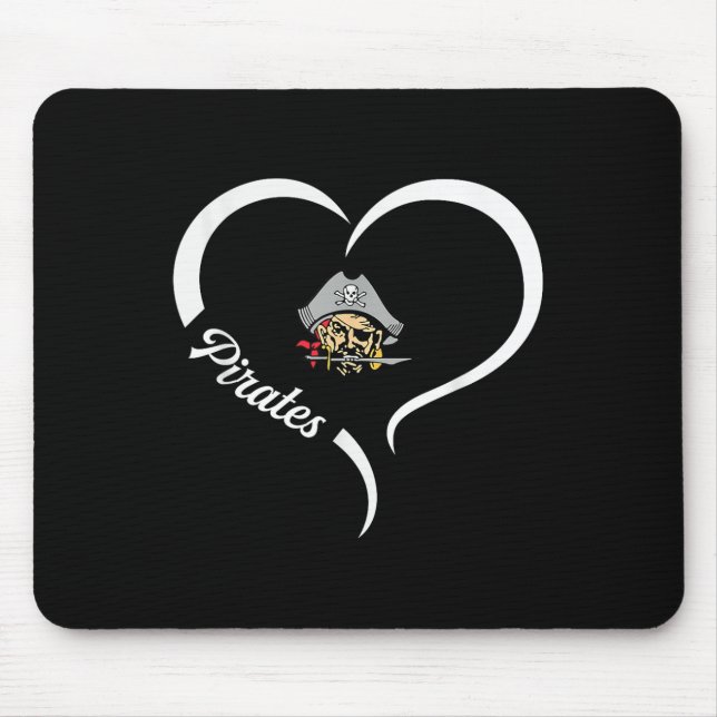 Ottawa Township Pirates Logo Half Heart Slogan Hs  Mouse Mat (Front)