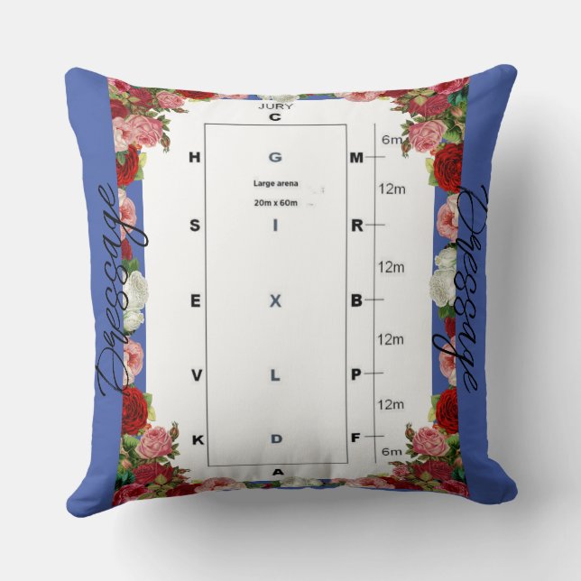 ottb club dressage arena Throw Pillow (Back)