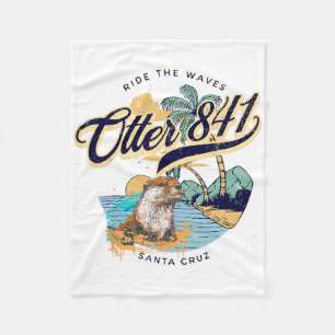 Otter 841 Surfing Otter 841 California Surf Board  Fleece Blanket