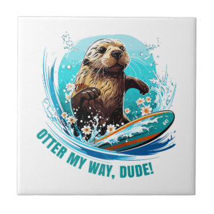 Otter 841 Surfing Otter She Steals Surfboards Otte Tile