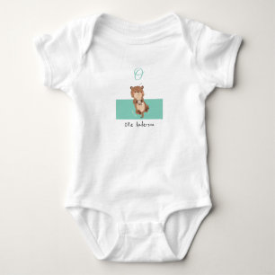 Otter • Add Your Name Cute Alphabet Monogram Baby Bodysuit