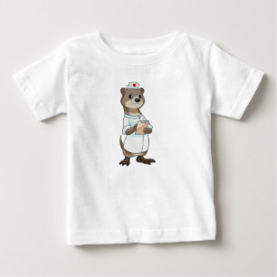 Otter as Nurse with Heart Baby T-Shirt