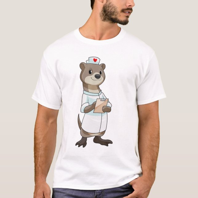 Otter as Nurse with Heart T-Shirt (Front)