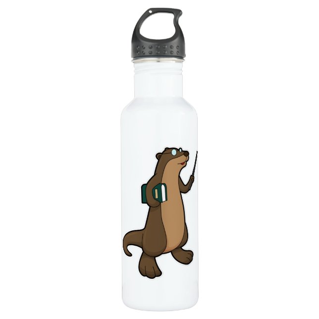 Otter as Teacher with Book & Pointer 710 Ml Water Bottle (Front)