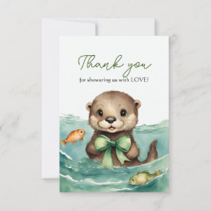 Otter Baby Gender Neutral Baby Shower Thank You Card