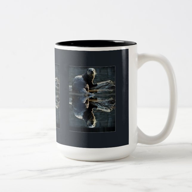 Otter Beauty Wild Otter Photography Two-Tone Coffee Mug (Right)