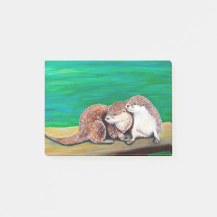 Otter Best Friends Painting Post-it Notes