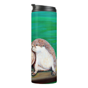 Otter Best Friends Painting Thermal Tumbler