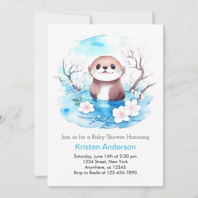 Otter Boy Baby Shower Invitation (Front)