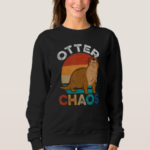 Otter Chaos For Men Women Cute Otter Animal Puns Sweatshirt