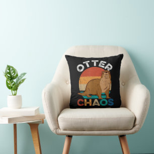 Otter Chaos For Men Women Cute Otter Lover Animal  Cushion