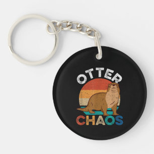Otter Chaos For Men Women Cute Otter Lover Animal  Key Ring