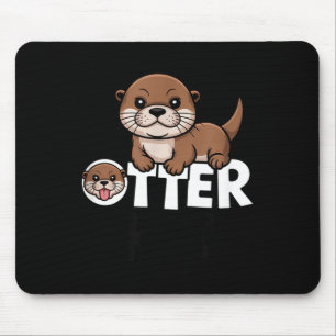 Otter Chaos Funny Animal Lover Cute Pun Sayings Qu Mouse Mat
