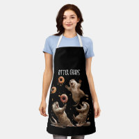 Otter Chaos Funny Bagel Fighting Sea Otters Pun An