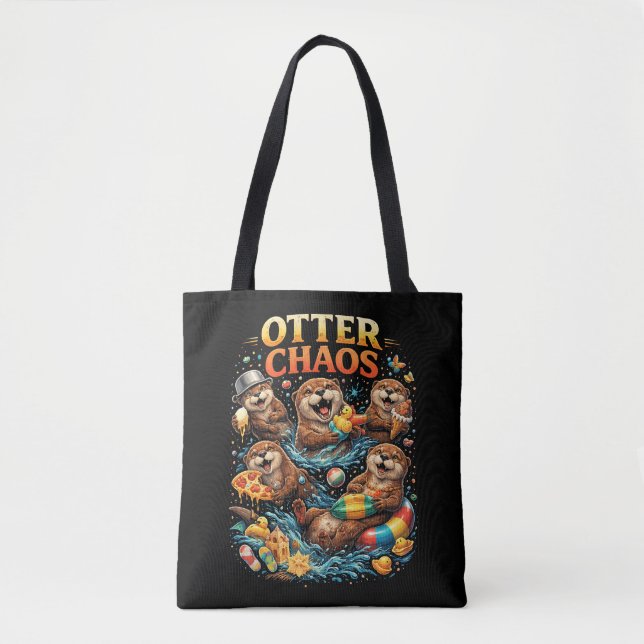 Otter Chaos Tote Bag (Front)