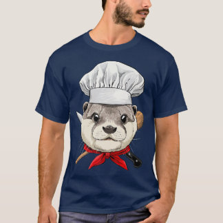 Otter Chef Wildlife Otter Aquatic Animal, Cooking  T-Shirt