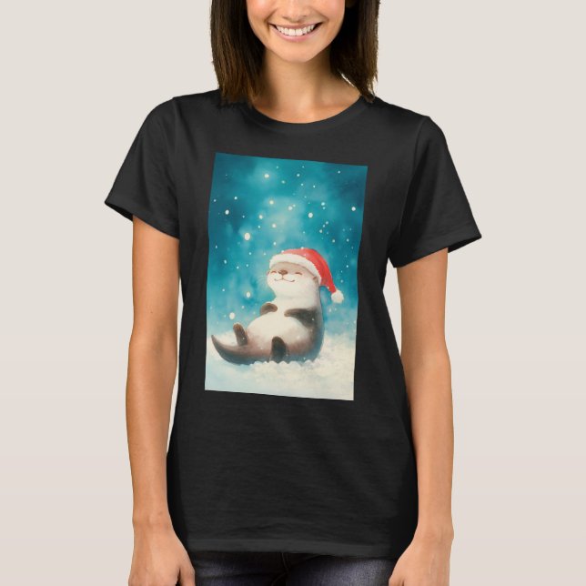 Otter Christmas Cheer T-Shirt (Front)