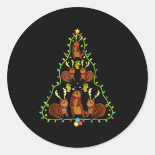 Otter Christmas Free Xmas Otter Lovers Classic Round Sticker