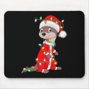 Otter Christmas Lights Santa Costume Cute Animal X Mouse Mat