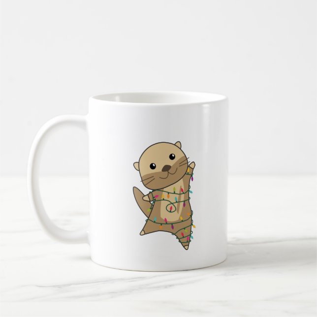 Otter Christmas Snow Winter Animals Otter Coffee Mug (Left)