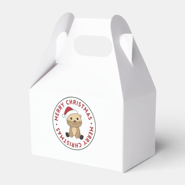 Otter Christmas Snow Winter Animals Otter Favour Box (Front Side)