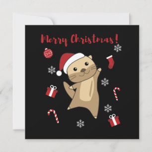 Otter Christmas Snow Winter Animals Otter Invitation