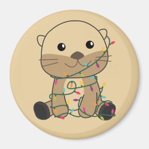 Otter Christmas Snow Winter Animals Otter Magnet