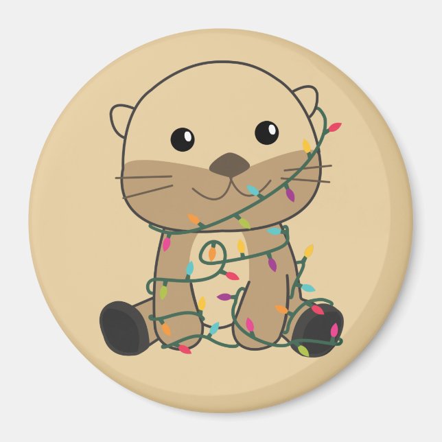 Otter Christmas Snow Winter Animals Otter Magnet (Front)