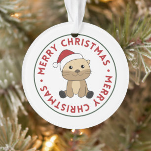 Otter Christmas Snow Winter Animals Otter Ornament