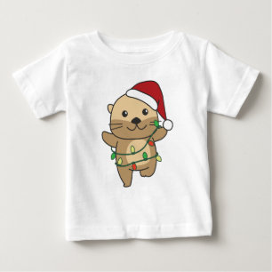Otter Christmas Winter Animals Holiday Otters Baby T-Shirt