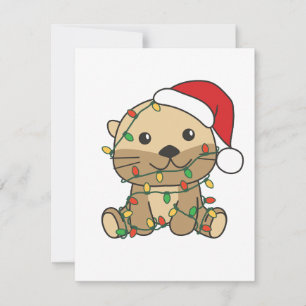 Otter Christmas Winter Animals Holiday Otters Card