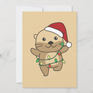 Otter Christmas Winter Animals Holiday Otters Card