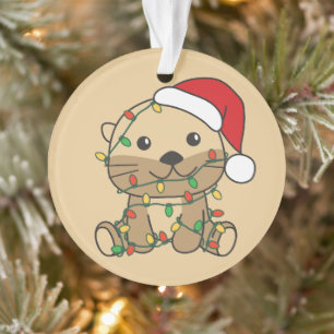 Otter Christmas Winter Animals Holiday Otters Ornament