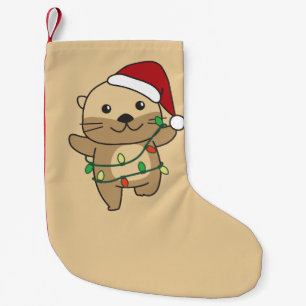 Otter Christmas Winter Animals Holiday Otters Small Christmas Stocking
