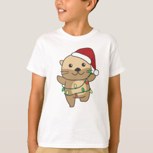 Otter Christmas Winter Animals Holiday Otters T-Shirt