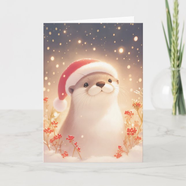Otter Cosy Christmas Eve Card (Front)