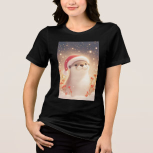 Otter Cosy Christmas Eve Tri-Blend Shirt